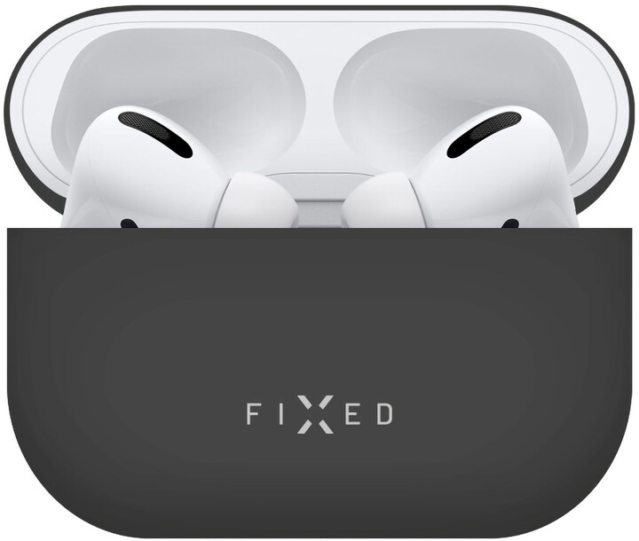 Mbrojtëse silikoni FIXED Silky për Apple Airpods Pro, e zezë