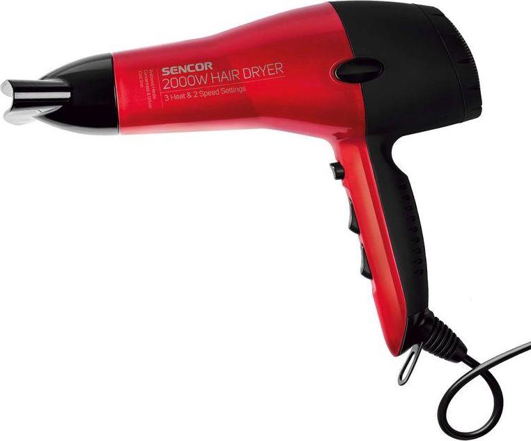 Фен за коса Sencor, 2000 W, црвено/црно