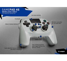 Kontroller Snakebyte Game: Pad 4 S, Wireless, PS4, i hirtë