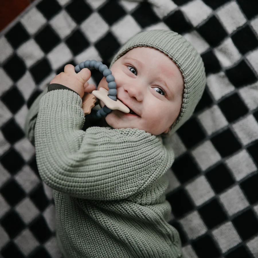 Space Teething Ring - Powder Blue