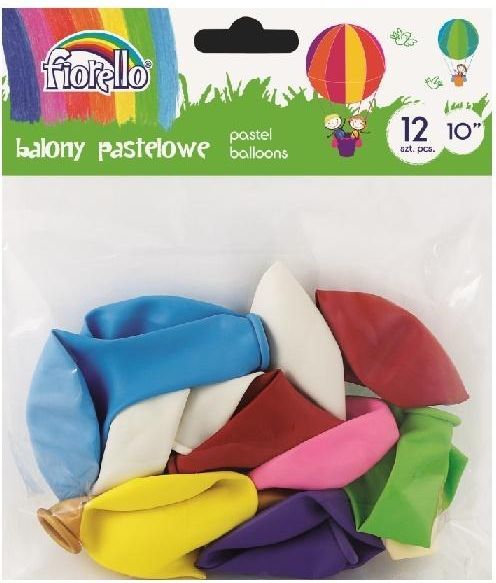 Balona Pastel Fiorello 10", 12 copë, shumëngjyrësh
