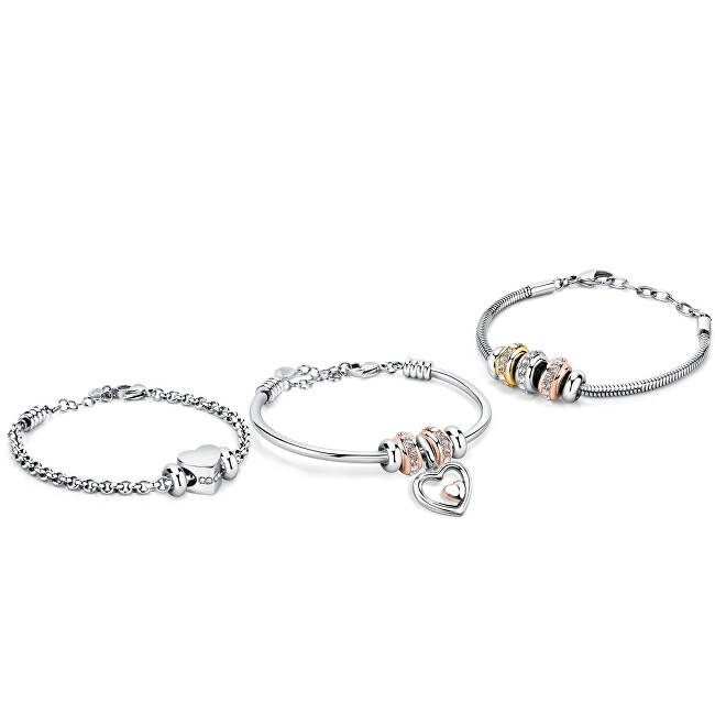 Morellato Drops SCZ1253 Челична Нараквица со Шарм и Циркони, Rose Gold