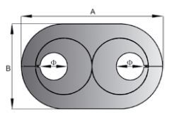 Kapak i dyfishtë dekorativ për gypa uji 16mm, i bardhë