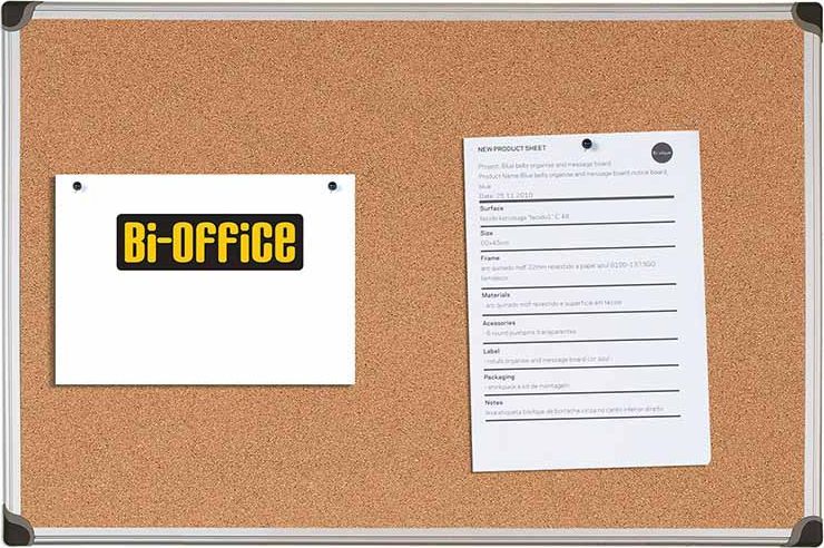 Tabelë me dru tape Bi-Office, 60 x 90 cm, bezhë