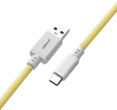 Kabllo spirale CableMod Pro, USB-C/USB-A, 1,5m, e verdhë e çelët