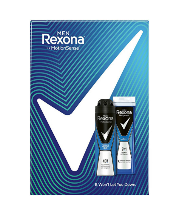 Set për trup Rexona Cobalt, Xhel dushi dhe shampo 2 në 1 250 ml + Antiperspirant 150 ml