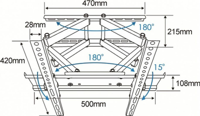 Mbajtëse televizori TB Print (TB-43P 26 '' - 55 ''), e zezë