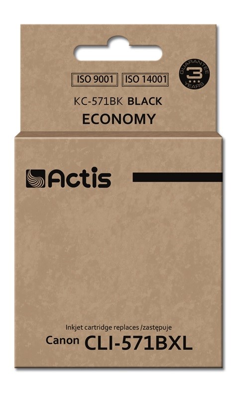 Ngjyrë për printer Actis KC-571Bk (zëvendësim për Canon CLI-571BK), 12 ml, e zezë