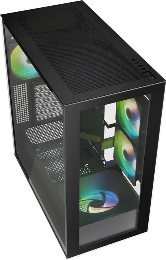 Куќиште за компјутер Sharkoon Rebel C60 ARGB, Црна, Full Tower