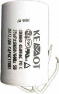 Kondensator Kemot URZ3134 për motorët njëfazorë, 25uF, 450V  Kondensator Kemot URZ3134 për motorët njëfazorë, 25uF, 450V