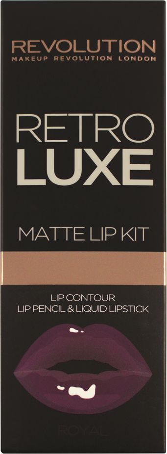 Set për buzë Revolution Retro Luxe Kit Matte Royal, 2 copë