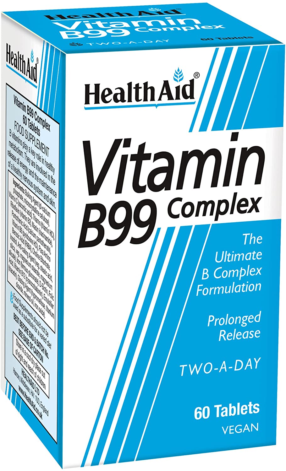Tableta Vitamin B99 Complex nga HealthAid, 60 copë