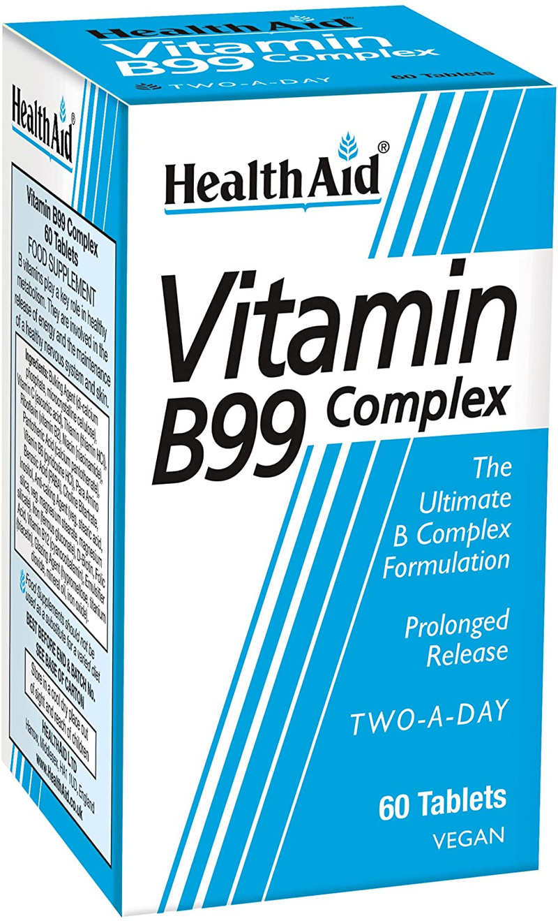 Tableta Vitamin B99 Complex nga HealthAid, 60 copë