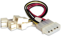Kabllo për PSU AKASA 4-pin Molex në 4x 3-pin