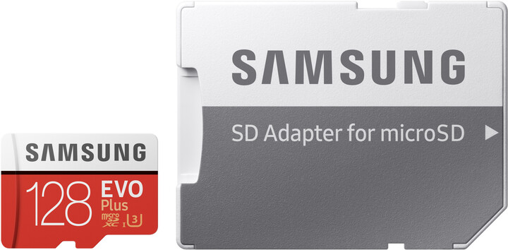 Kartë memorie Samsung EVO Plus Micro SDXC, 128 GB, UHS-I U3 + përshtatës SD