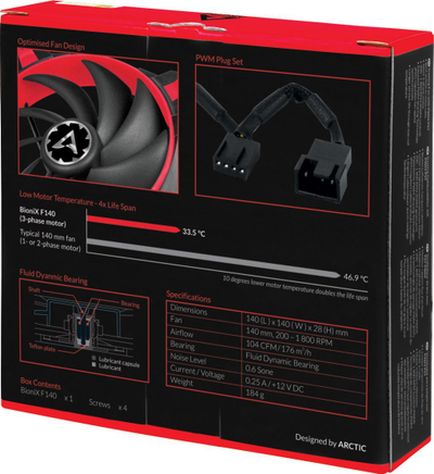 Ftohës Arctic BioniX F140, i kuq/zi