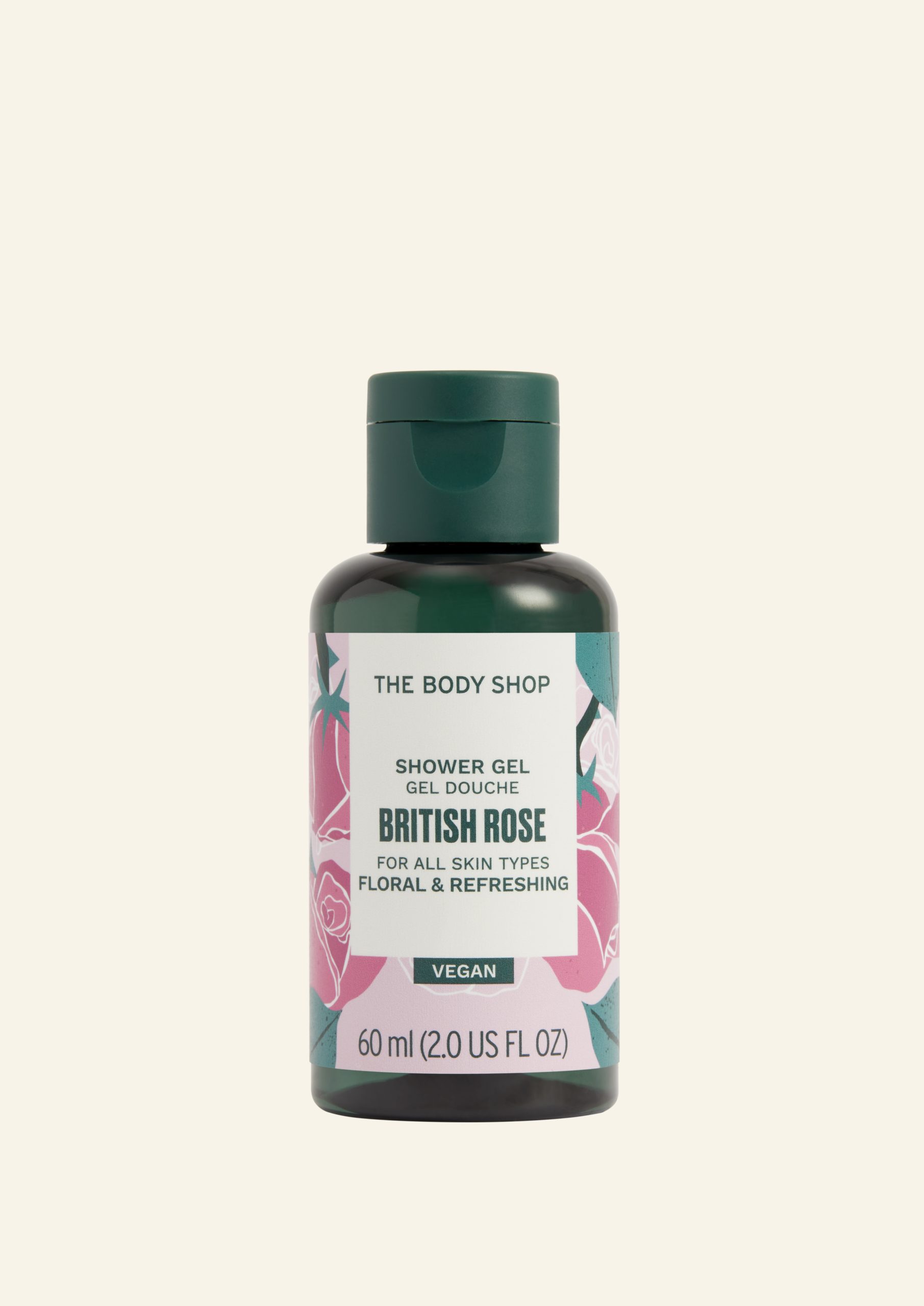 Xhel dushi The Body Shop, me trëndafil britanik