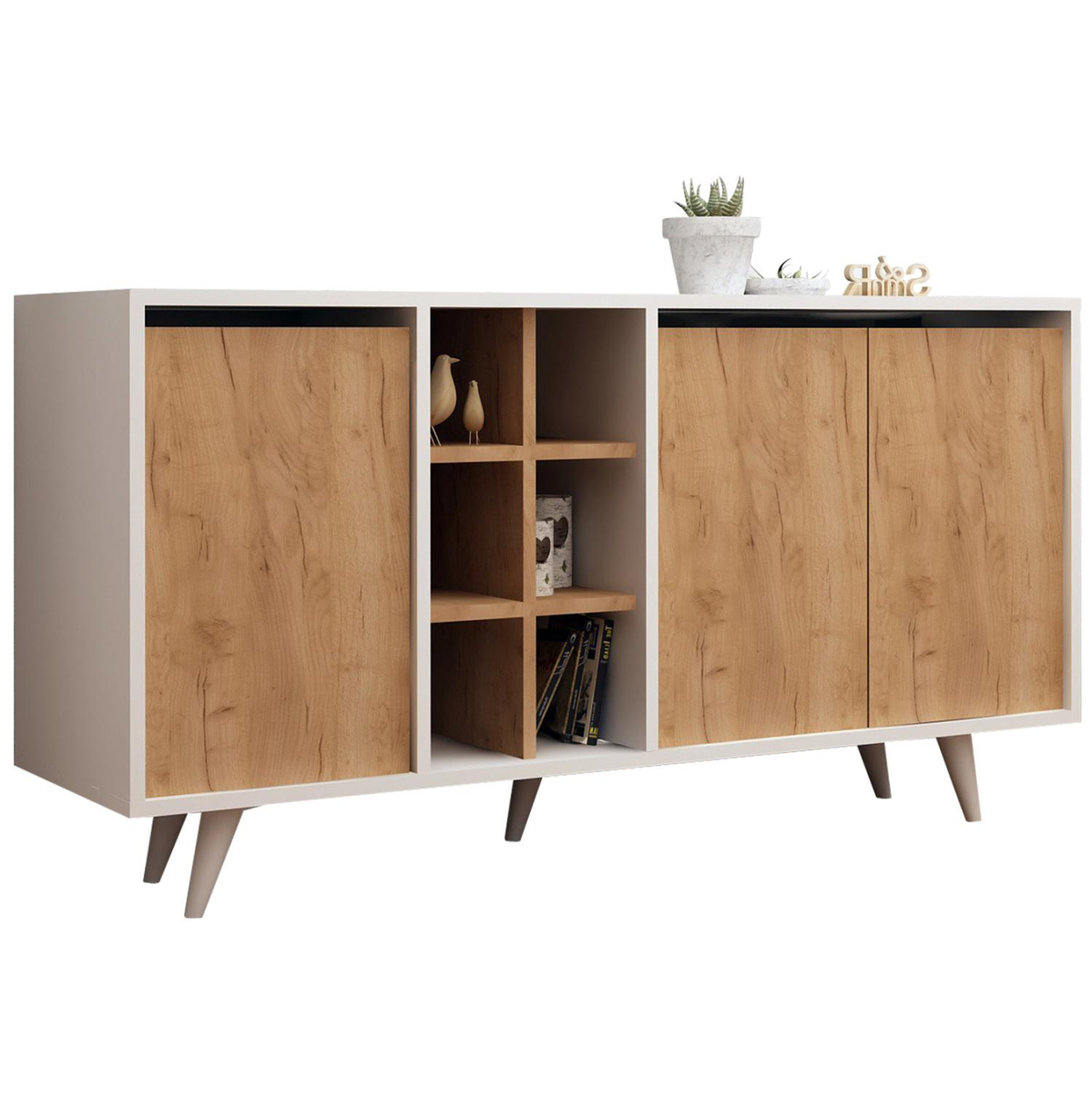 Komodë melamine 140×40×86 cm (HM9432.01), bardhë