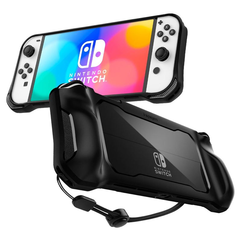 Mbrojtëse për Nintendo Switch OLED Spigen Rugged Armor, e zezë