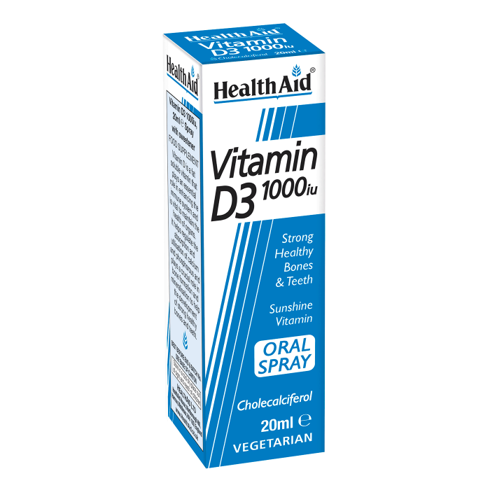 Sprej Vitamin D3 (1000iu) nga HealthAid, 20ml