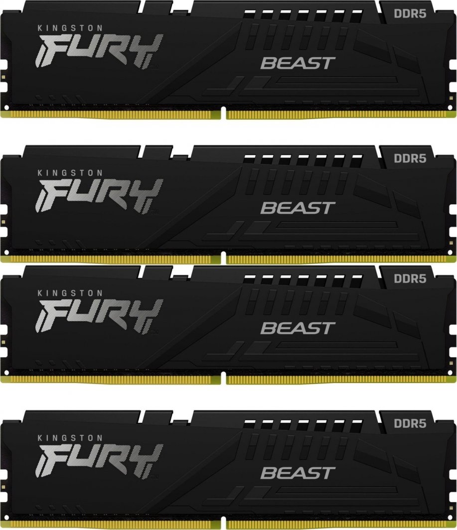 Memorie Kingston Fury Beast, DDR5, 64 GB, 5200 MHz, CL40, KF552C40BBK4-64 Memorie Kingston Fury Beast, DDR5, 64 GB, 5200 MHz, CL40, KF552C40BBK4-64
