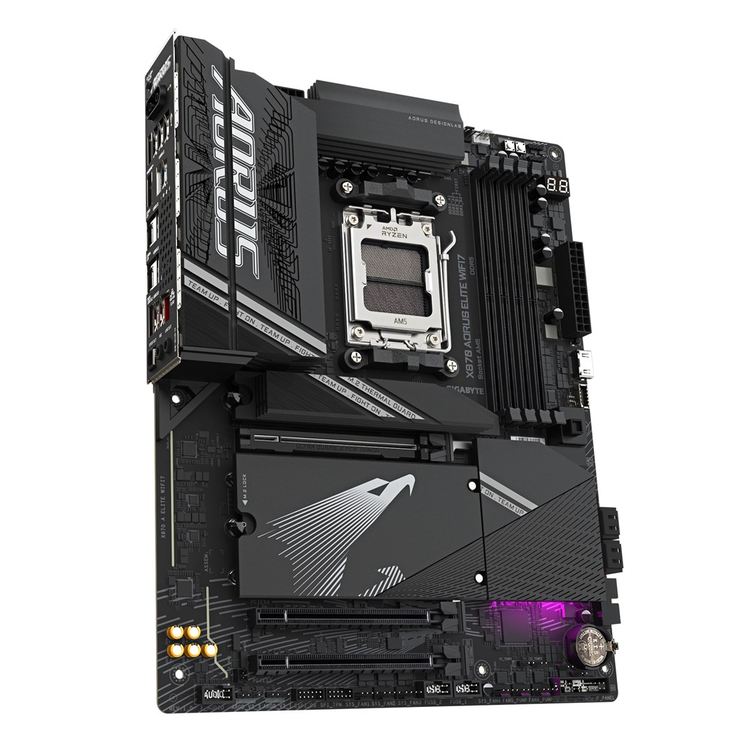 Pllakë amë GIGABYTE X870 AORUS ELITE WIFI7, AMD Ryzen 9000 CPUs, 16+2+2 VRM, 8000MHz DDR5 (OC), 3xPCIe 5.0 + 1xPCIe 4.0, Wi-Fi 7, 2.5GbE LAN, USB 4
