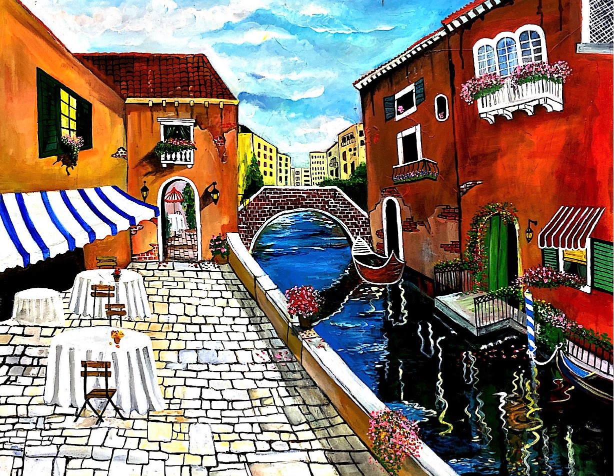 Pikturë Dar 'Venecia' C1, akril dhe vaj në pëlhurë, 110 x 90 cm Pikturë Dar 'Venecia' C1, akril dhe vaj në pëlhurë, 110 x 90 cm