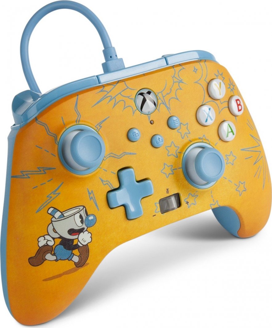 Kontroller PowerA XS Enhanced Cuphead, me kabllo, i verdhë