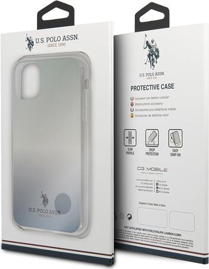 Mbrojtëse U.S. Polo ASSN Gradient Pattern Collection për iPhone 11, e kaltër 