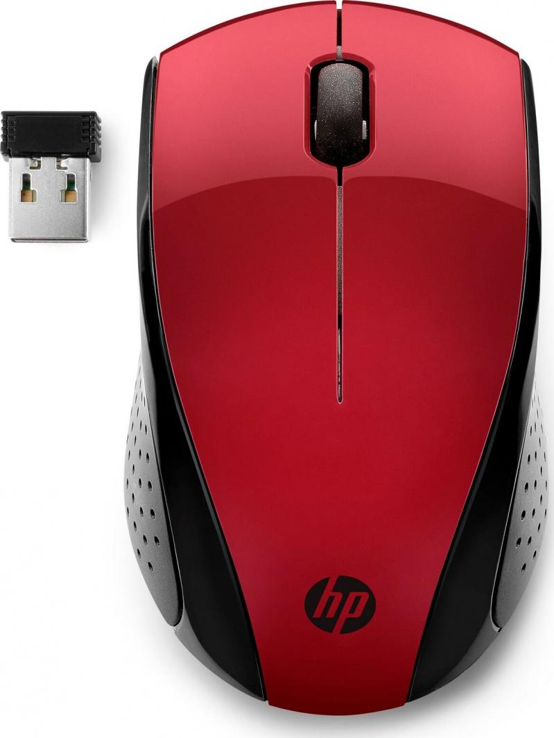 Maus HP 220, wireless, USB, i zi dhe i kuq