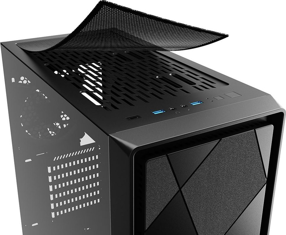 Куќиште за компјутер Sharkoon VS8 RGB, Црна, Midi Tower