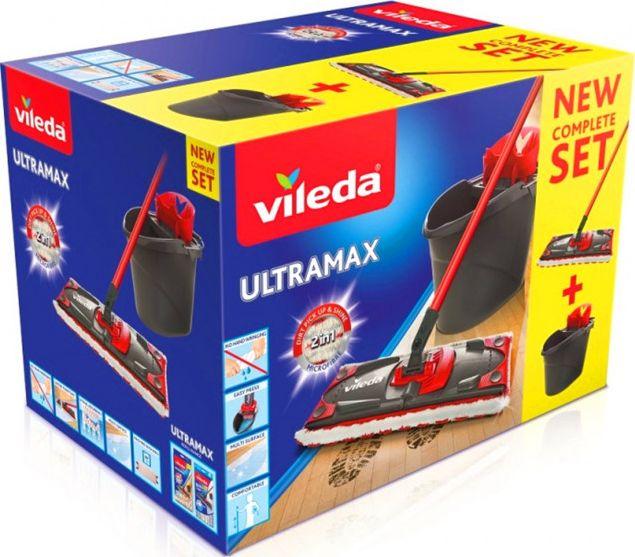 Shtupë jorrotulluese Vileda Mop Ultramax Box (155737) + kova, e kuqe