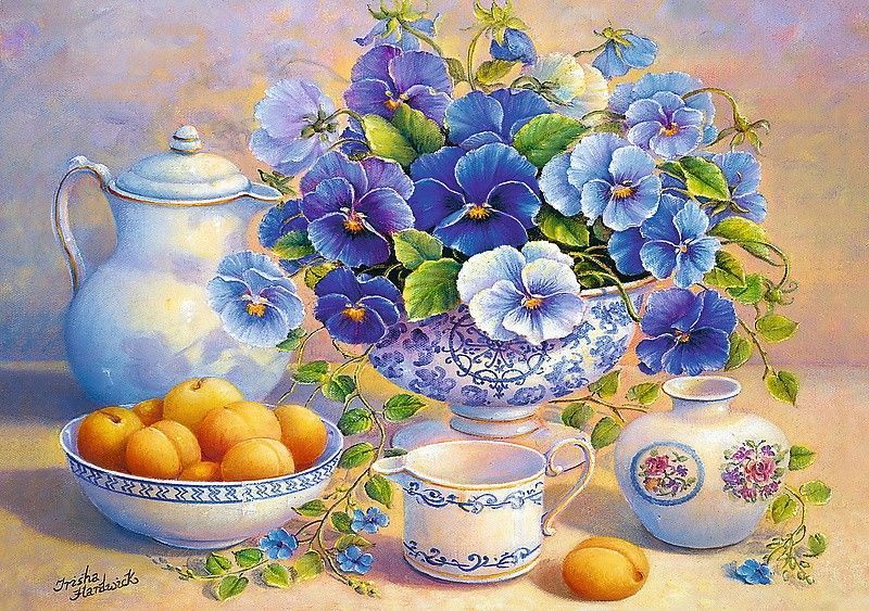 Puzzle Trefl Blue Bouquet, 68 x 48 cm, 1000 elemente 