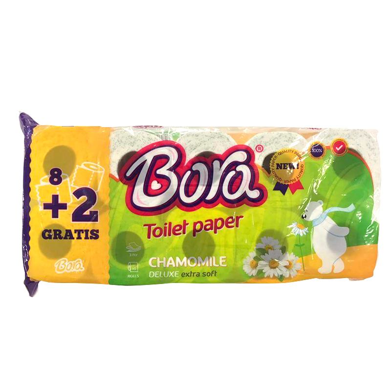 Letër tualeti Bora, kamomil 10 - 100% celuloze