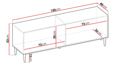 Komodë për TV 150 Sorleto 2K (150 x 53 x 40)