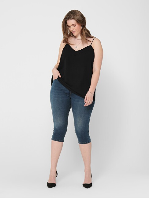 Pantallona të shkurtë ONLY CARMAKOMA CARAUGUSTA Skinny Fit, të kaltër