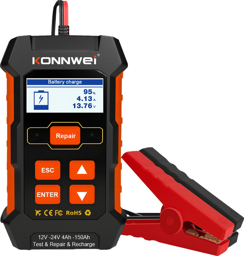 Karikues dhe tester baterie Konnwei KW520, 12V, 4-150Ah, i zi