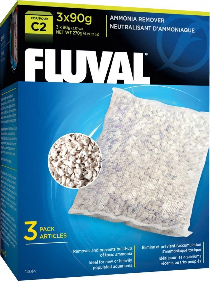 Fishek për heqjen e amoniakut Fluval për filtrin C2, 3x90g