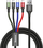 Kabllo Baseus USB-A - USB-C + microUSB + 2x Lightning, 1.2m, e zezë