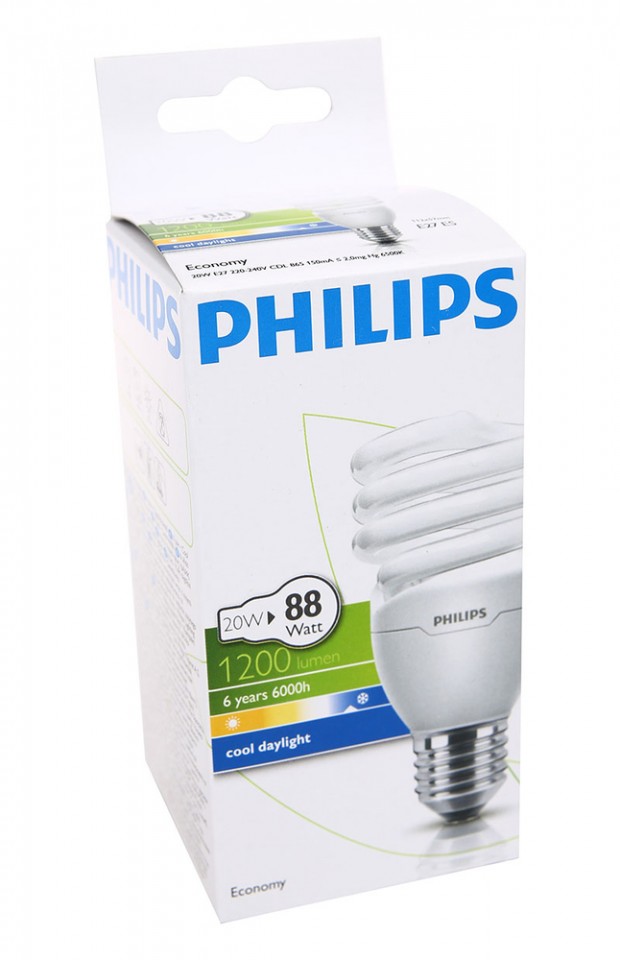 Poç PHILIPS, EconomyTwister, 20W, CDL, E27, 1PF/6