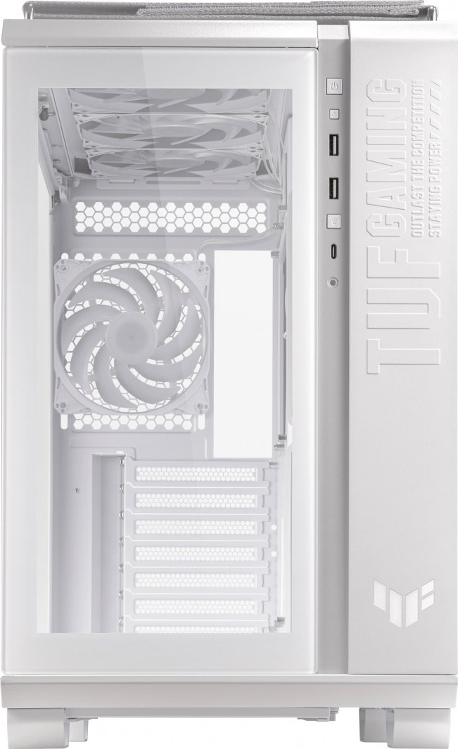 Куќиште за компјутер Asus TUF Gaming GT502 PLUS TG ARGB, бело, Midi Tower