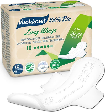 Peceta higjienike Vuokkoset 100% BIO VUK5857, 10 copë