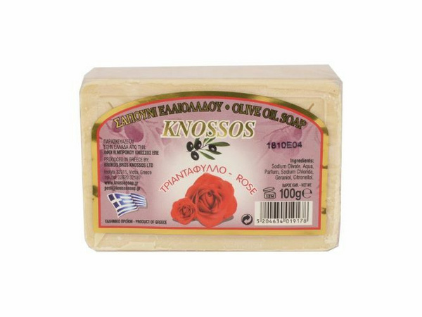 Sapuni i ullirit me trëndafil Knossos, 100 g
