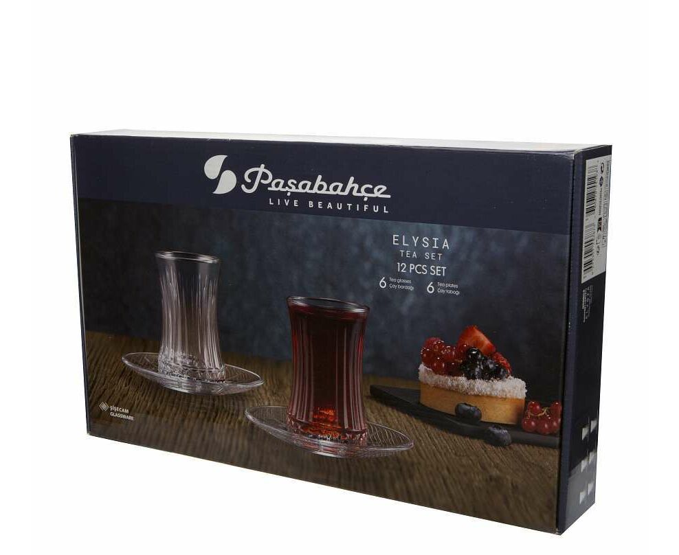 Set - Gota dhe tablla të cajit Paşabahçe Elysia, (6+6 copë)