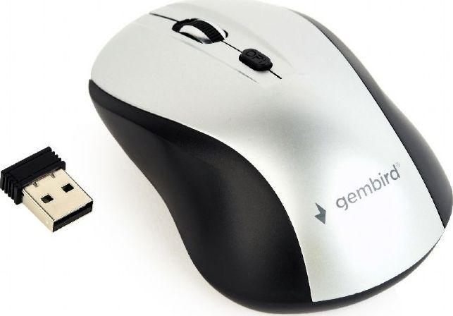Глушец Gembird MUSW-4B-02-BS, wireless, USB, бело и црна