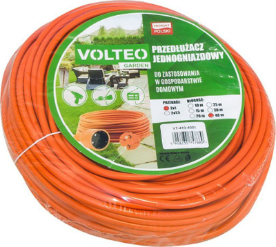 Kabllo zgjatëse për kopsht Volteo H05VV-F 2 * 1MM , 25 m, portokalli