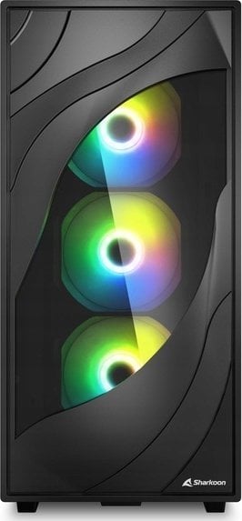 Kasë Sharkoon Rebel C80G RGB, e zezë, Midi Tower