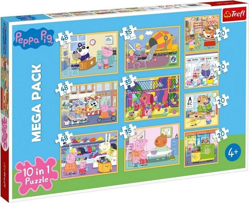 Set puzzle 10 në 1 Trefl, shumëngjyrësh