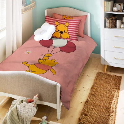 Kellef jorgani 100x135cm dhe kellef jasteku winnie pooh purple me yje