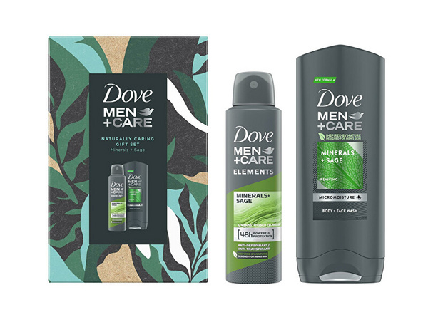Set për trup Dove Men+Care Minerals & Sage, Xhel dushi 250 ml + Deodorant 150 ml